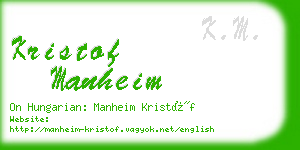 kristof manheim business card